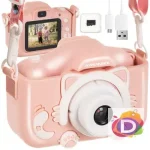 Детски дигитален фотоапарат, FULL HD КАМЕРА + 32GB КАРТА, Розов, Kruzzel AC22296 - Код D2095