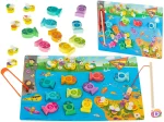 Дървена игра 3 в 1, сортер, риболов, броене - Код D2521