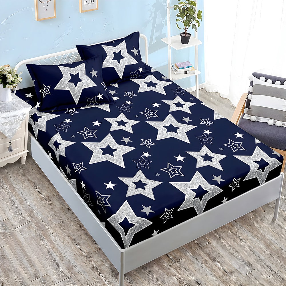 S16659-4444c9 Долен чаршаф с ластик и две калъфки (за матрак 160x200), 3 части- Модел S16659 - Image 1