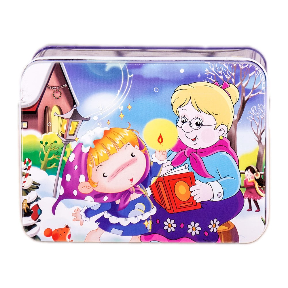 W4989-201019788-2002010197884 Детски дървен пъзел в метална кутия (100 елемента) - Код W4989 - Image 1