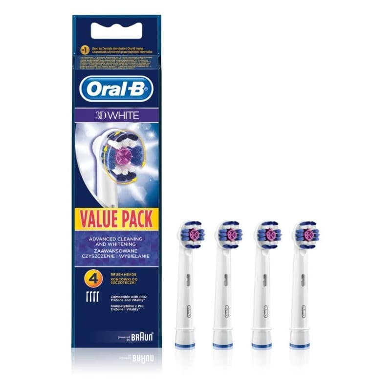 Резервни-глави-Oral-B-3D-White-EB-18-за-четка-за-зъби-4-бр-BigShop Резервни глави Oral B 3D White EB 18 за четка за зъби,4 бр - Код D0723 - Image 1