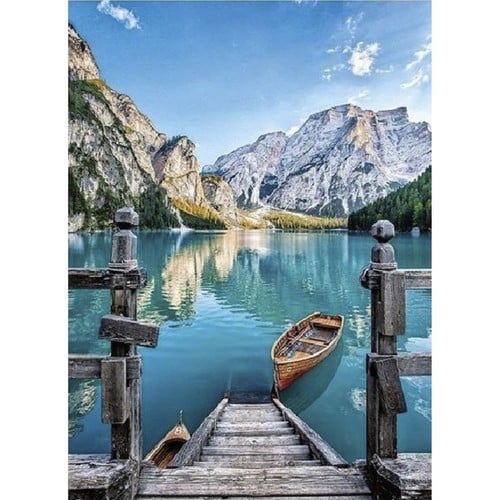 Картина-за-рисуване-по-номера-Езеро-40х50см-с-подрамка-BigShop.bg_ Картина за рисуване по номера "Езеро" 40х50см с подрамка - Код D2196 - Image 1