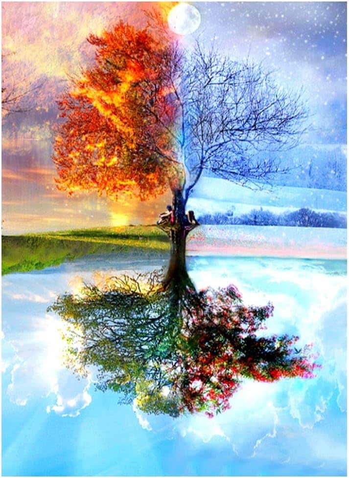 71ohR5boodL._AC_SL1000_ Картина за рисуване по номера Сезони 30x40 см - Код B0049 - Image 1