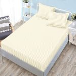 Едноцветен долен чаршаф с ластик и две калъфки (за матрак от 160x200 до 180x200), 3 части - Модел S18233