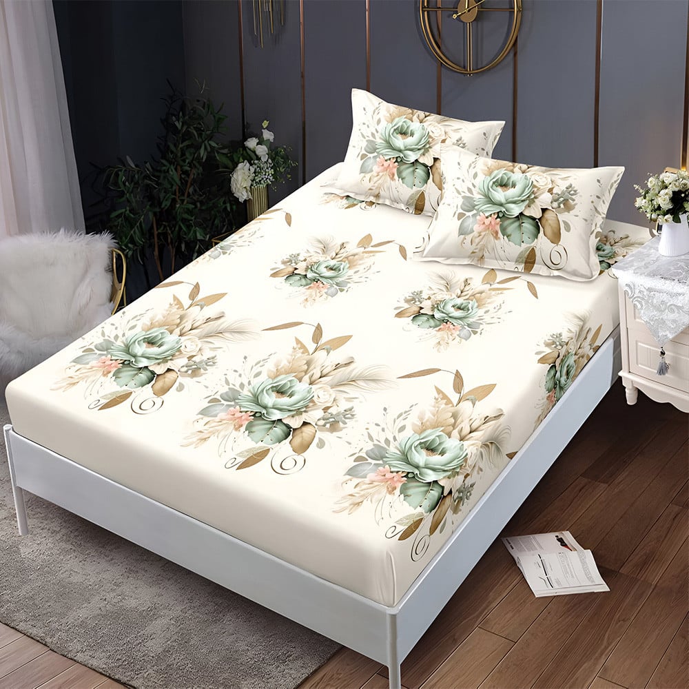 S18307-4444c9 Долен чаршаф с ластик и две калъфки (за матрак 160x200), 3 части - Модел S18307 - Image 1