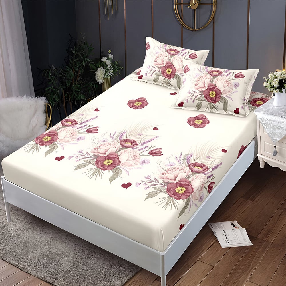 S18332-44444L Долен чаршаф с ластик и две калъфки (за матрак от 160x200 до 180x200), 3 части - Модел S18332 - Image 1