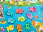 Дървена игра 3 в 1, сортер, риболов, броене - Код D2521 - Image 2