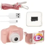 Детски дигитален фотоапарат, FULL HD КАМЕРА + 32GB КАРТА, Розов- Код D2555 - Image 2