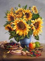 Диамантен гоблен Слънчогледи и плодове, 40x50 см - Код B0011 - Image 2