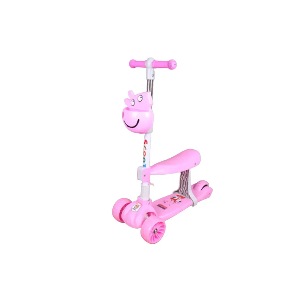 W4579-201147514-2002011475141 Детска тротинетка Peppa Pig със седалка и светещи колела 3в1 - Код W4579 - Image 1