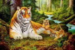 Диамантен гоблен Тигрица с тигърчета, 30x40 см - Код D2924 - Image 2