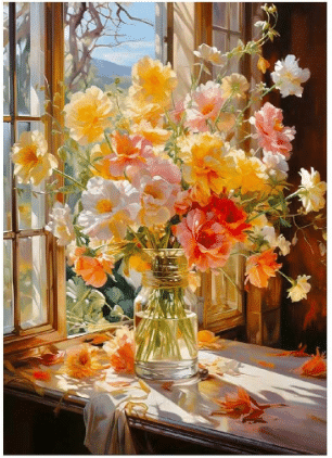 Ваза-с-цветя Диамантен гоблен Ваза с цветя, 30x40 см - Код D20174 - Image 1