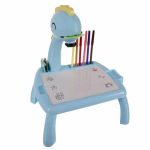 Детска масичка за рисуване с проектор, Музикална, Синя, Жираф - Код D2256 - Image 2