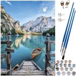 Картина за рисуване по номера "Езеро" 40х50см с подрамка - Код D2196 - Image 3
