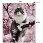 Картина за рисуване по номера "Котка" 40х50см с подрамка - Код D2195 - Image 2