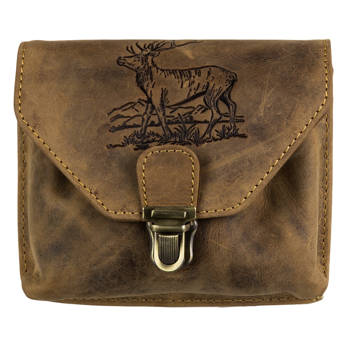 6369-Greenburry-Vintage-Outdoor-Leder-Guerteltasche-Seitentasche-1754V-Stag-3-Vintage-GB-1754V-Stag-3_2 Кожена чанта за колан Greenburry с релефен щампован елен - Код D2933 - Image 1