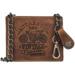 Кожен портфейл с верижка "Cafe Racer", антично кафяв - Код D2927