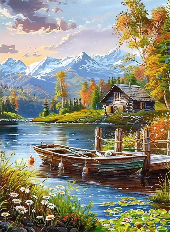 D20295 Диамантен гоблен Старият кей, с подрамка 40×50 см – Код D20295 - Image 1