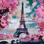 Картина за рисуване по номера „Aйфелова кула" 40×50 см с подрамка – Код D20456