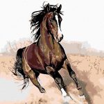 Картина за рисуване по номера „Кафяв кон“ 40×50 см с подрамка – Код D20475