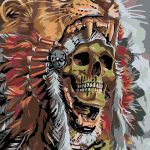 Картина за рисуване по номера „Череп на вожд“ 80×100 см с подрамка – Код D20525