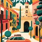 Картина за рисуване по номера „Севиля - Vintage Travel Poster“ 40×50 см с подрамка – Код D20533