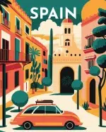 Картина за рисуване по номера „Севиля - Vintage Travel Poster“ 40×50 см с подрамка – Код D20533