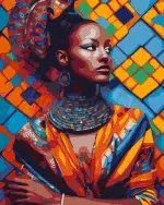 Картина за рисуване по номера „Африканска красота“ 40×50 см с подрамка – Код D20536