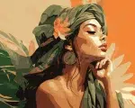Картина за рисуване по номера „Жена с тюрбан“ 40×50 см с подрамка – Код D20537