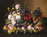 Картина за рисуване по номера „Цветя и плодове“ 40×50 см с подрамка – Код D20539