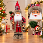 Коледна фигурка на Дядо Коледа 60см  - Код W5831 - Image 2